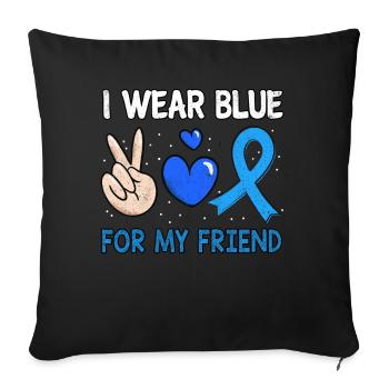 In November Blue For Friend Diabetes Awareness - Throw Pillow Cover 17.5” x 17.5” - black - Front