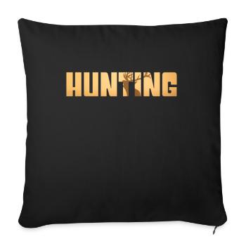 hunting - Throw Pillow Cover 17.5” x 17.5” - black - Front