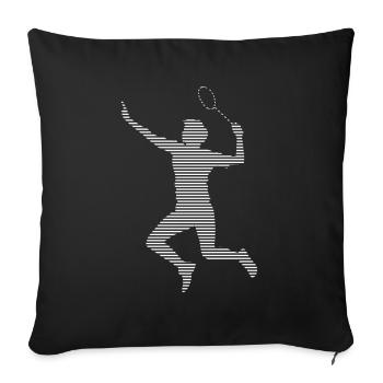 badminton - Throw Pillow Cover 17.5” x 17.5” - black - Front