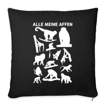 Schimpanse Affe Orang-Utan Affe - Alle Meine Affen - Throw Pillow Cover 17.5” x 17.5” - black - Front