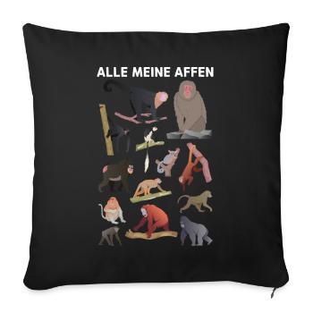 Schimpanse Affen - Alle Meine Affen - Orang-Utan A - Throw Pillow Cover 17.5” x 17.5” - black - Front