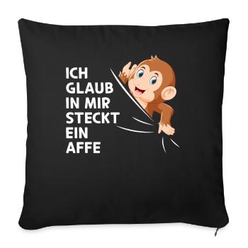 Ich glaub in mir steckt ein Affe - Orang-Utan Affe - Throw Pillow Cover 17.5” x 17.5” - black - Front