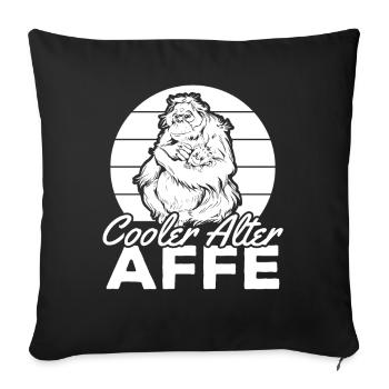 Orang-Utan Affen Schimpanse Affe - Cooler Alter Af - Throw Pillow Cover 17.5” x 17.5” - black - Front