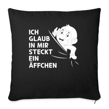Orang-Utan Affen - Ich glaub in mir steckt ein Äf - Throw Pillow Cover 17.5” x 17.5” - black - Front