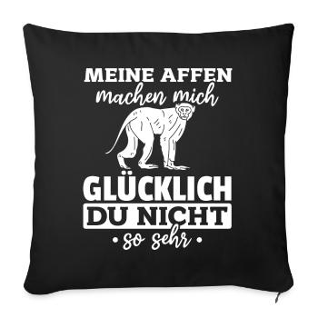 Meine Affen Machen Mich Glücklich - Orang-Utan Af - Throw Pillow Cover 17.5” x 17.5” - black - Front