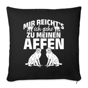 Affe Orang-Utan Affe - Mir Reicht's Ich Gehe Zu Me - Throw Pillow Cover 17.5” x 17.5” - black - Front