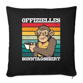 Affen Kaffee - Offizielles Sonntagsshirt Orang-Uta - Throw Pillow Cover 17.5” x 17.5” - black - Front