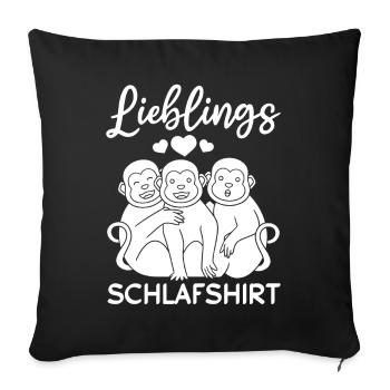 Süße Affen Orang-Utan - Lieblings Schlafshirt Affe - Throw Pillow Cover 17.5” x 17.5” - black - Front