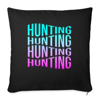 hunting - Throw Pillow Cover 17.5” x 17.5” - black - Front
