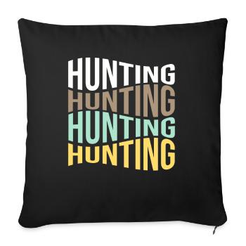 hunting - Throw Pillow Cover 17.5” x 17.5” - black - Front