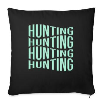 hunting - Throw Pillow Cover 17.5” x 17.5” - black - Front