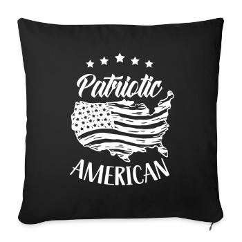Patriotique américain américain Patriote États-Unis - Housse de coussin décorative - noir - Devant
