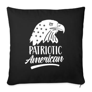 Patriotique américain américain Patriote États-Unis - Housse de coussin décorative - noir - Devant