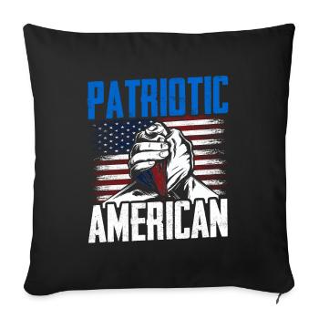 Patriotique américain américain Patriote États-Unis - Housse de coussin décorative - noir - Devant