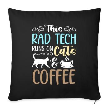 X-ray Tech This Rad Tech Runs Skeleton Technician - Throw Pillow Cover 17.5” x 17.5” - black - Front