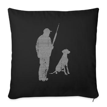 hunting - Throw Pillow Cover 17.5” x 17.5” - black - Front