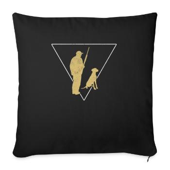 hunting - Throw Pillow Cover 17.5” x 17.5” - black - Front