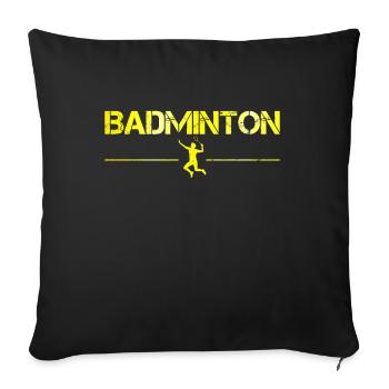badminton - Throw Pillow Cover 17.5” x 17.5” - black - Front