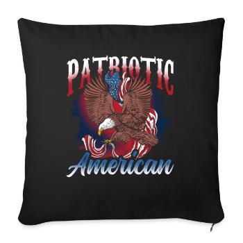 Patriotique américain USA Patriote US - Housse de coussin décorative - noir - Devant
