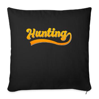hunting - Throw Pillow Cover 17.5” x 17.5” - black - Front