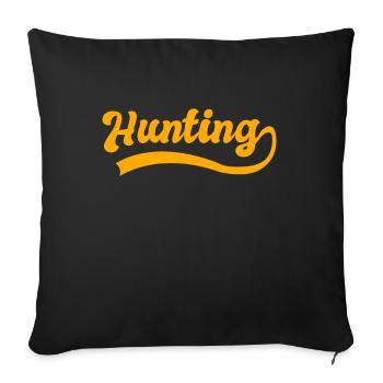 hunting - Throw Pillow Cover 17.5” x 17.5” - black - Front