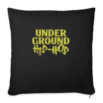Under Ground Hip Hop Music Direction Rap - Throw Pillow Cover 17.5” x 17.5” - black - Front