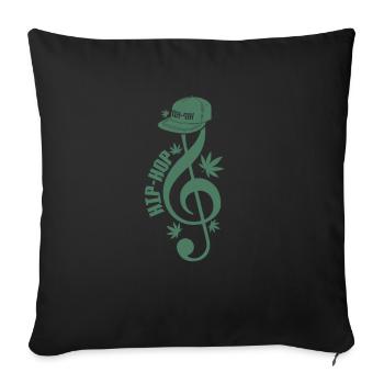 Clef with Cappi Music Direction Rap - Throw Pillow Cover 17.5” x 17.5” - black - Front