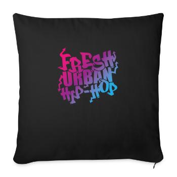 Fresh Urban Hip Hop Music Direction Rap - Throw Pillow Cover 17.5” x 17.5” - black - Front