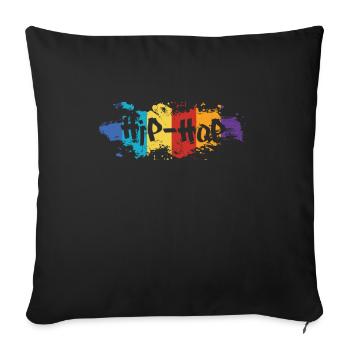 Hip Hop Music Direction Rap Music Freestyle - Throw Pillow Cover 17.5” x 17.5” - black - Front