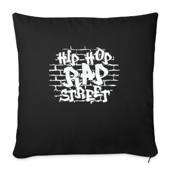 Hip Hop Rap Street Direction Rap - Throw Pillow Cover 17.5” x 17.5” - black - Front