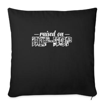 Raised on Hip Hop Music Direction Rap - Throw Pillow Cover 17.5” x 17.5” - black - Front