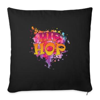 Hip Hop Genre Rap Freestyle - Throw Pillow Cover 17.5” x 17.5” - black - Front