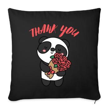 Idée cadeau saint valentin : Thank you - Throw Pillow Cover 17.5” x 17.5” - black - Front
