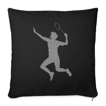 badminton - Throw Pillow Cover 17.5” x 17.5” - black - Front