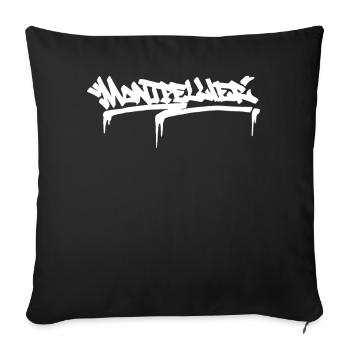 Montpellier City Graffiti Street Art France Hip Ho - Throw Pillow Cover 17.5” x 17.5” - black - Front