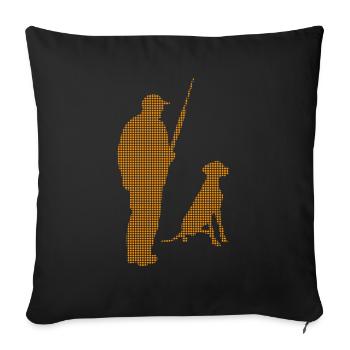 hunting - Throw Pillow Cover 17.5” x 17.5” - black - Front