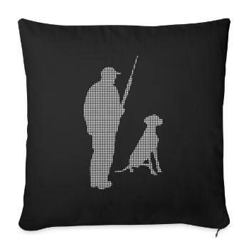 hunting - Throw Pillow Cover 17.5” x 17.5” - black - Front