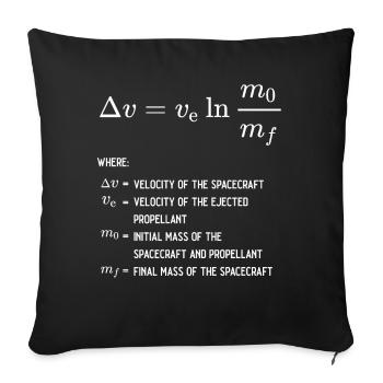 Rocket Equation Physics Rocket Science Physicist - Throw Pillow Cover 17.5” x 17.5” - black - Front