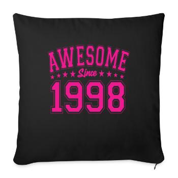 Awesome Since 1998 Birthday 1998 Vintage 1998 - Throw Pillow Cover 17.5” x 17.5” - black - Front