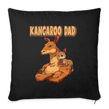 Kangaroo Dad for Daddy - Throw Pillow Cover 17.5” x 17.5” - black - Front
