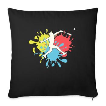 badminton - Throw Pillow Cover 17.5” x 17.5” - black - Front