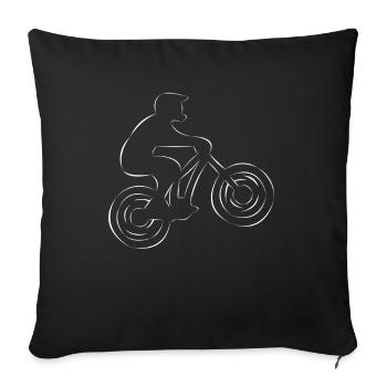 motocross - Throw Pillow Cover 17.5” x 17.5” - black - Front