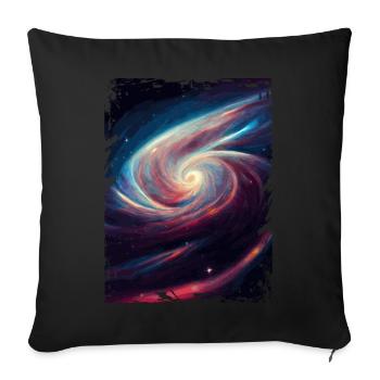 Space Galaxy Nebula Astronomy Pattern - Throw Pillow Cover 17.5” x 17.5” - black - Front