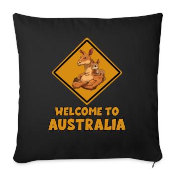 Australia Kangaroos for Australian - Throw Pillow Cover 17.5” x 17.5” - black - Front