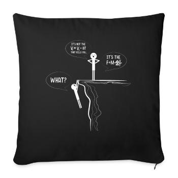 Quantum Physics Force Velocity Formula Science - Throw Pillow Cover 17.5” x 17.5” - black - Front