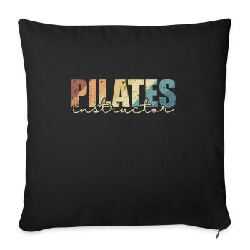 Pilates Instructor Fitness Powerhouse - Throw Pillow Cover 17.5” x 17.5” - black - Front