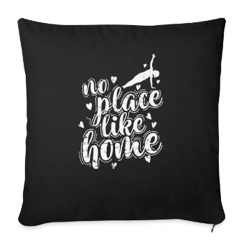 No Place like Home Pilates Powerhouse - Throw Pillow Cover 17.5” x 17.5” - black - Front