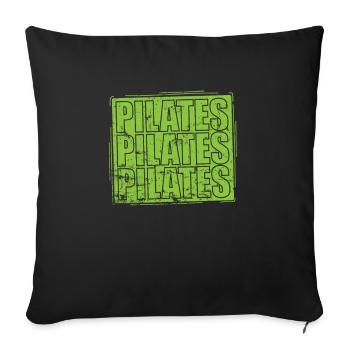 Pilates Sport Powerhouse Fitness - Throw Pillow Cover 17.5” x 17.5” - black - Front