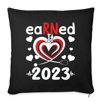 Graduating Nurse Nursing Graduate 2023 Graduation - Throw Pillow Cover 17.5” x 17.5” - black - Front