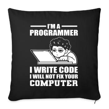 Programming Humor Software Developer - Throw Pillow Cover 17.5” x 17.5” - black - Front